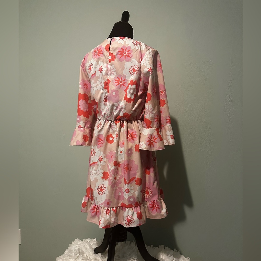 SHEIN Pink Floral Barbiecore Midi Dress – Size S - Picture 4 of 6